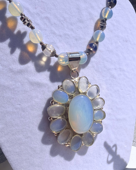 Opal Sunflower Necklace