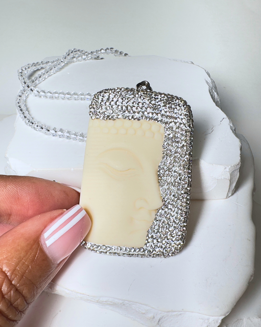 Cream Buddha w/ Clear Crystals