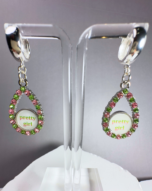 AKA Oval Circle Charm Earrings