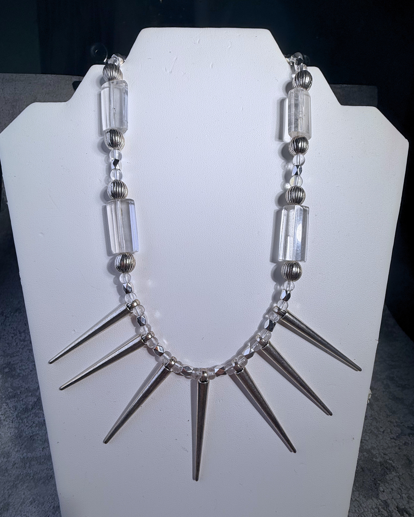 Silver & Spikes Necklace