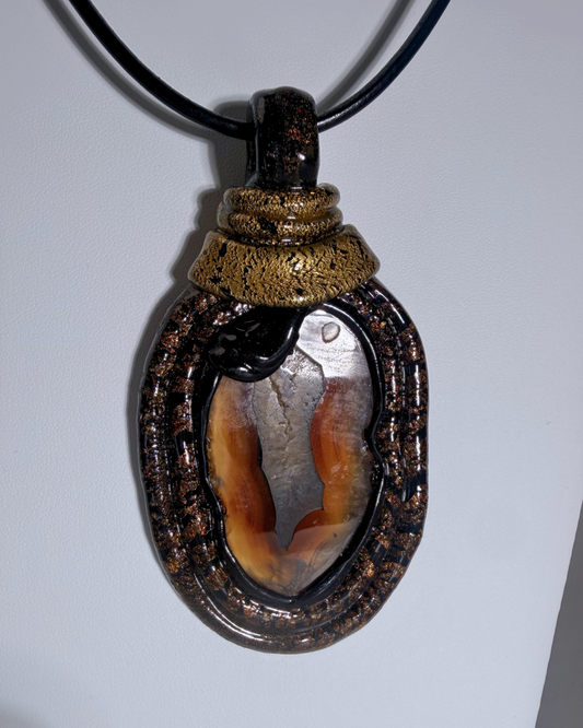 Turtle-Brown Sliced Agate