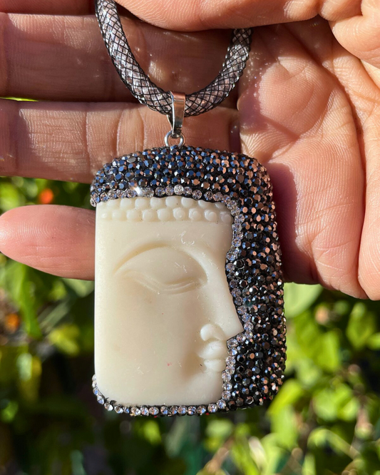 Cream/Ivory Buddha Face Pendant