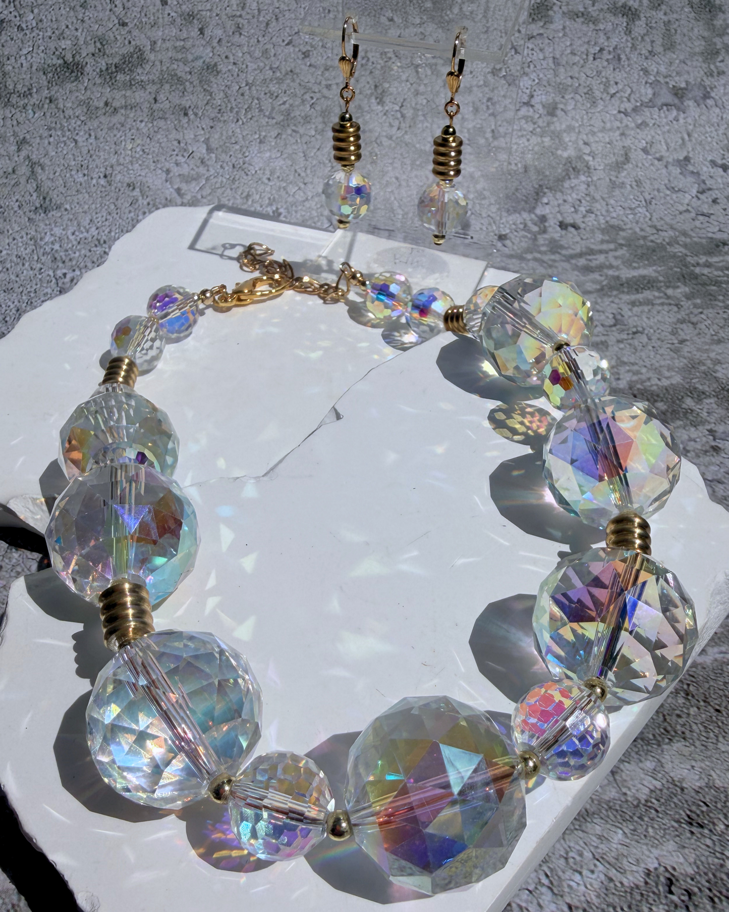 Clear AB Beadrock Beauty Necklace