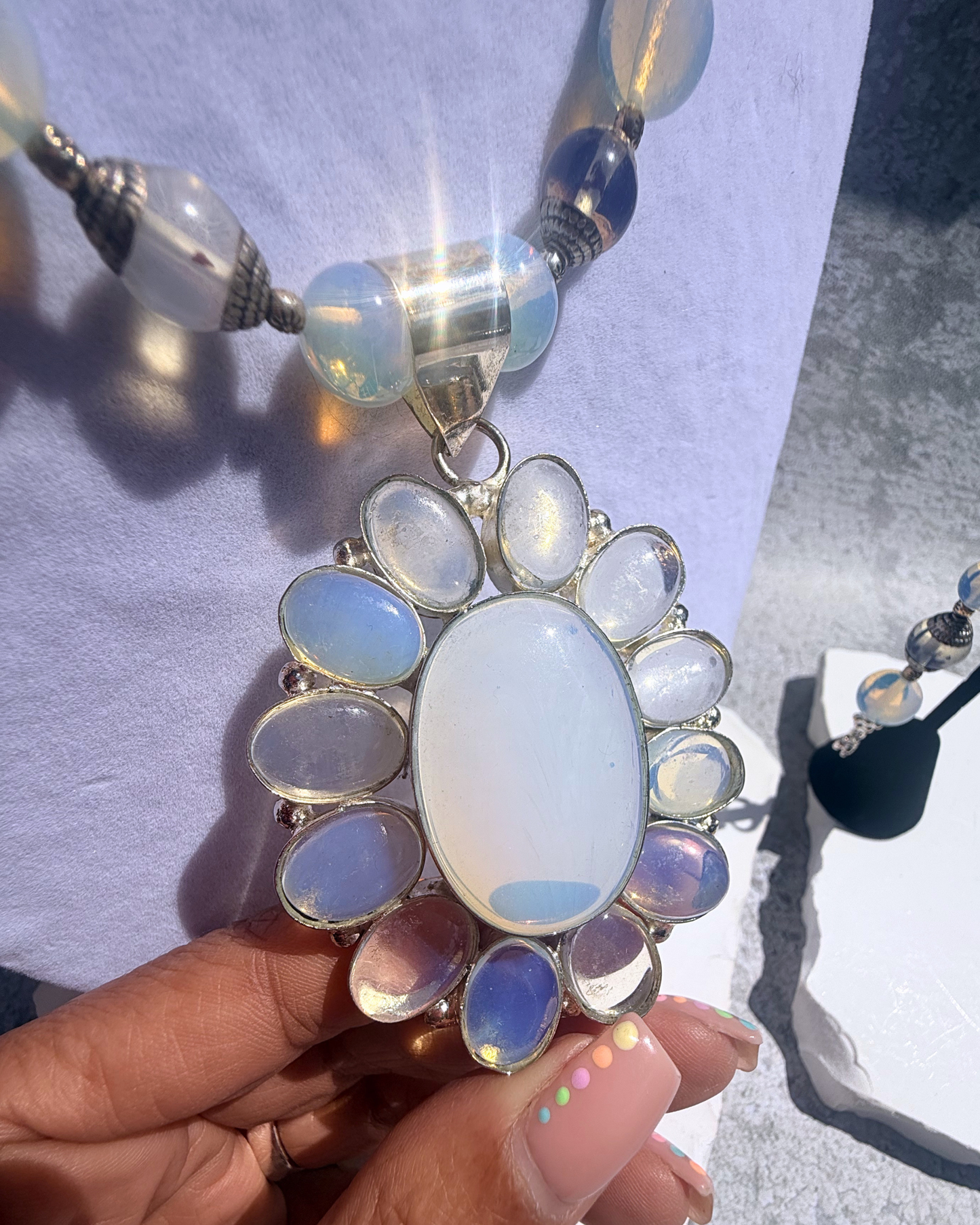 Opal Sunflower Necklace