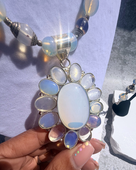 Opal Sunflower Necklace