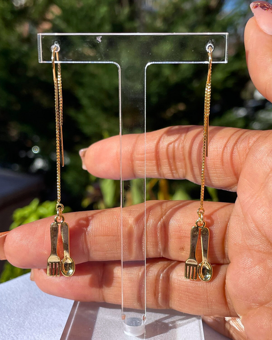 Chef-Inspired Threaders: Spoon Fork Charms (Gold)