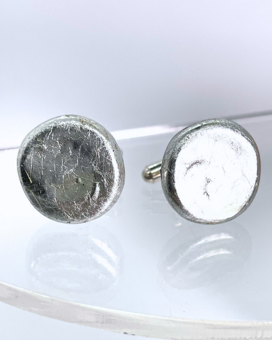 Cufflinks: Silver Metallic “Dots”