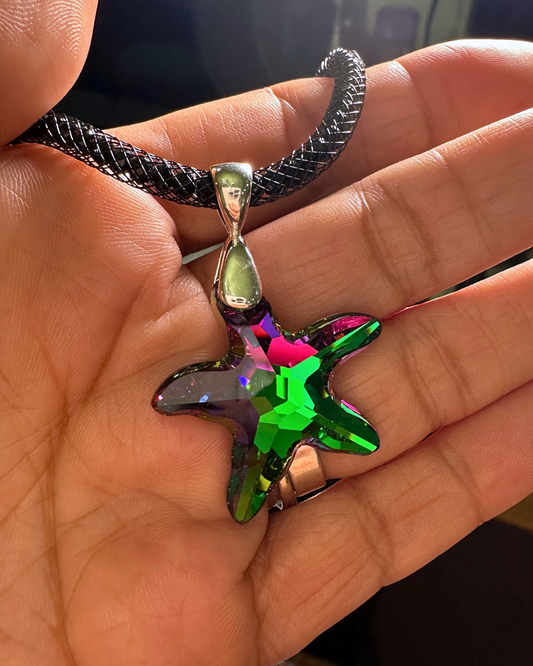 Purple/green Swarovski Starfish Small Pendant