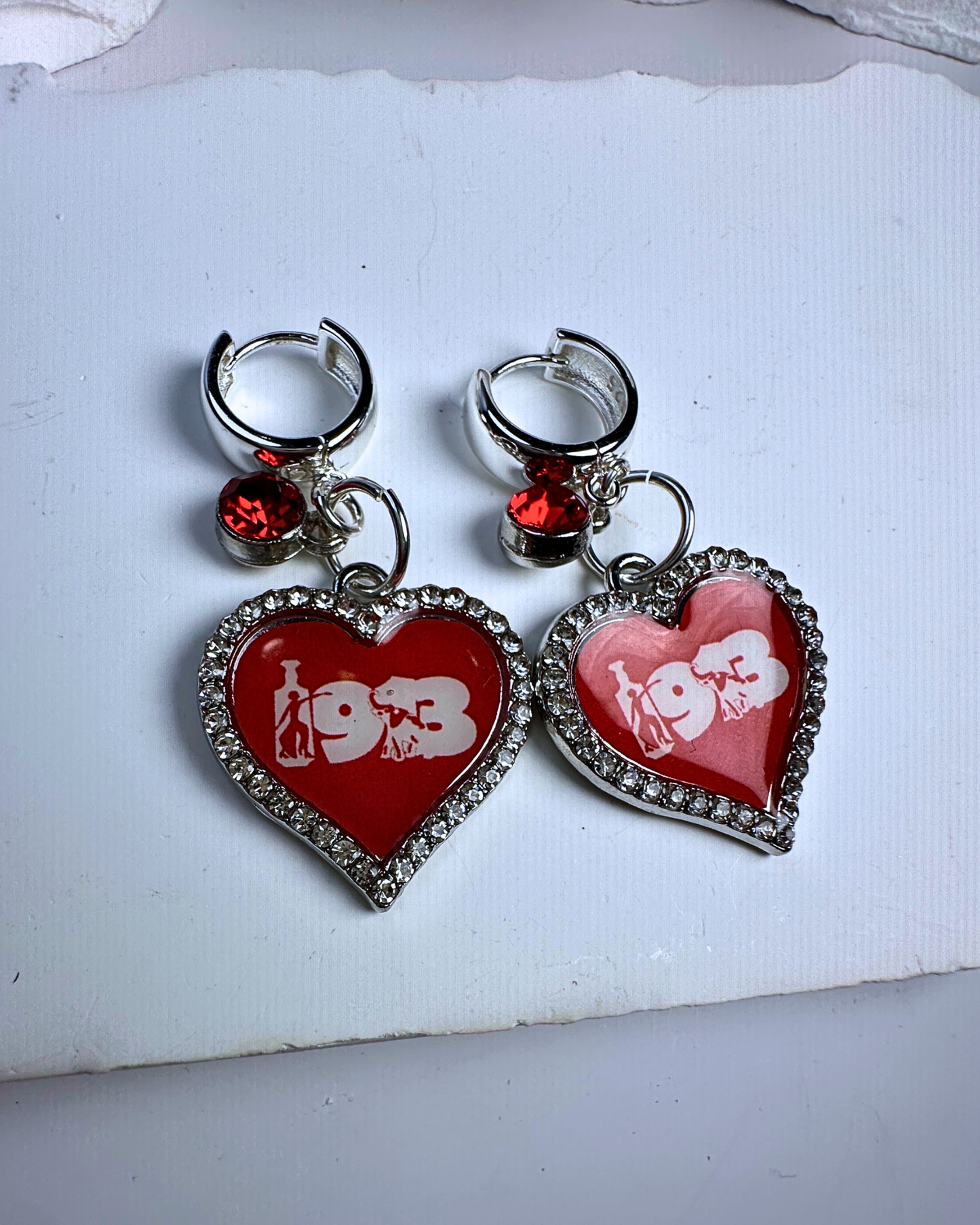 DELTA Red Heart Charms Earrings