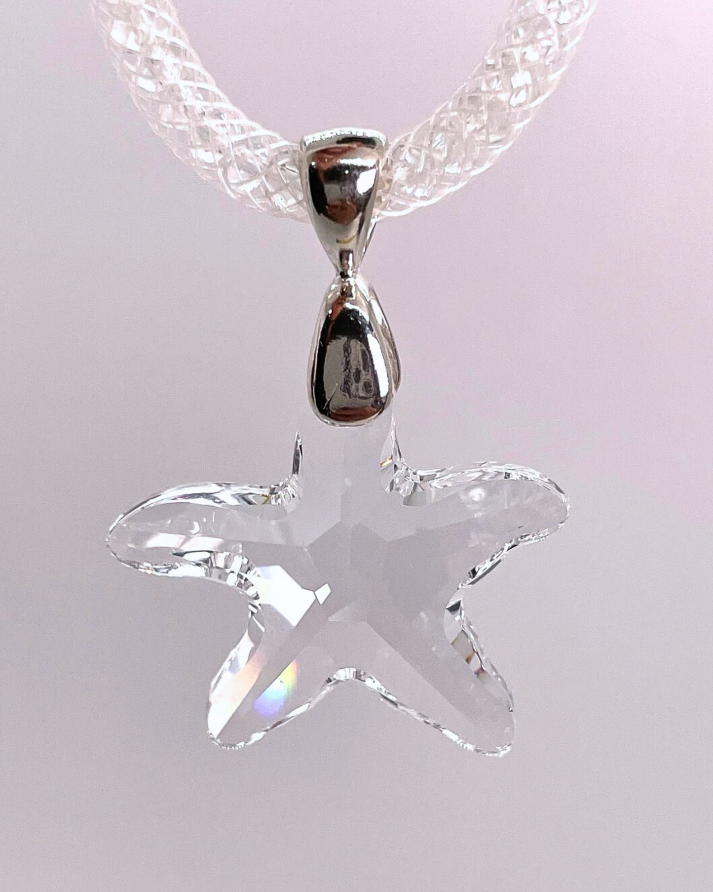 Clear Swarovski Starfish Small Pendant