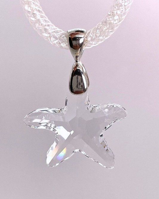 Clear Swarovski Starfish Small Pendant