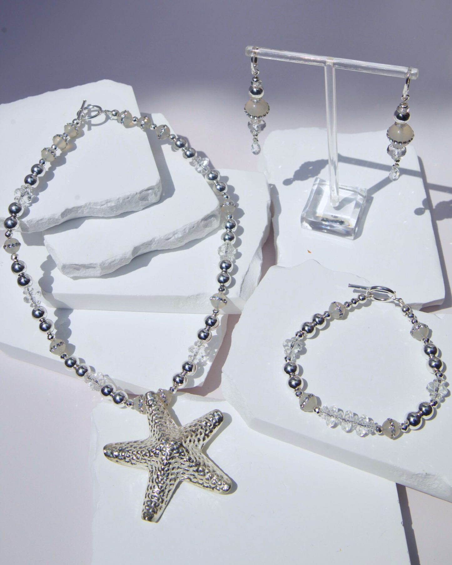 Celestial Silver Starfish (Sold as Set)