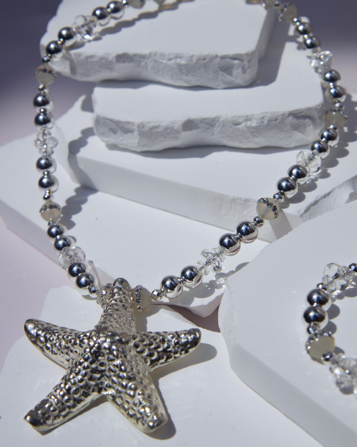 Celestial Silver Starfish (Sold as Set)