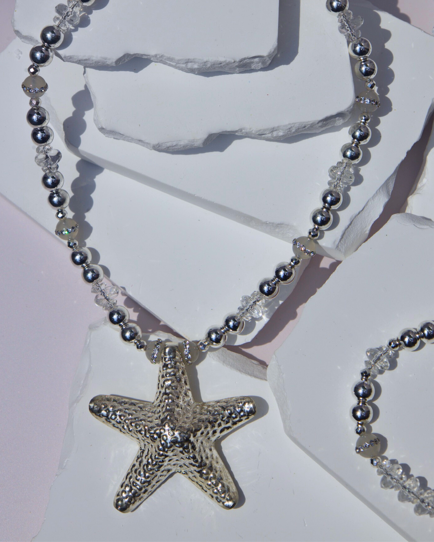 Celestial Silver Starfish (Sold as Set)