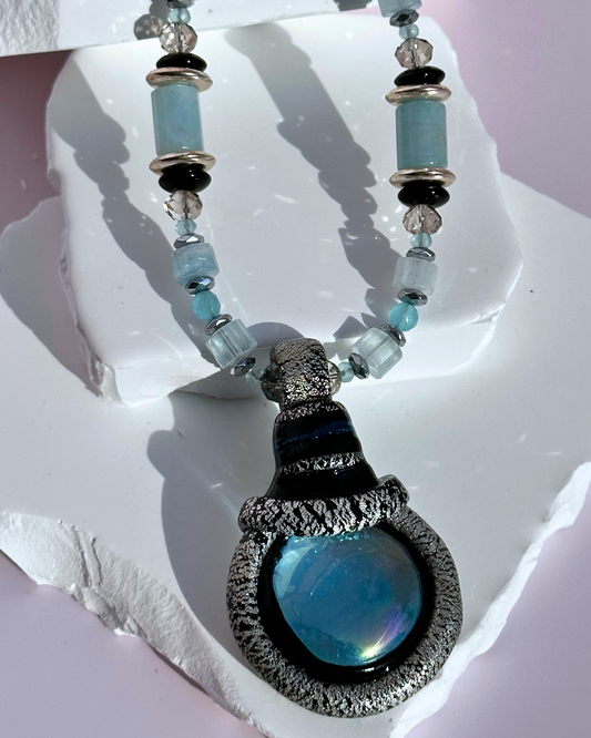 'Bespoke Blue Brilliance' Turtle Style Necklace