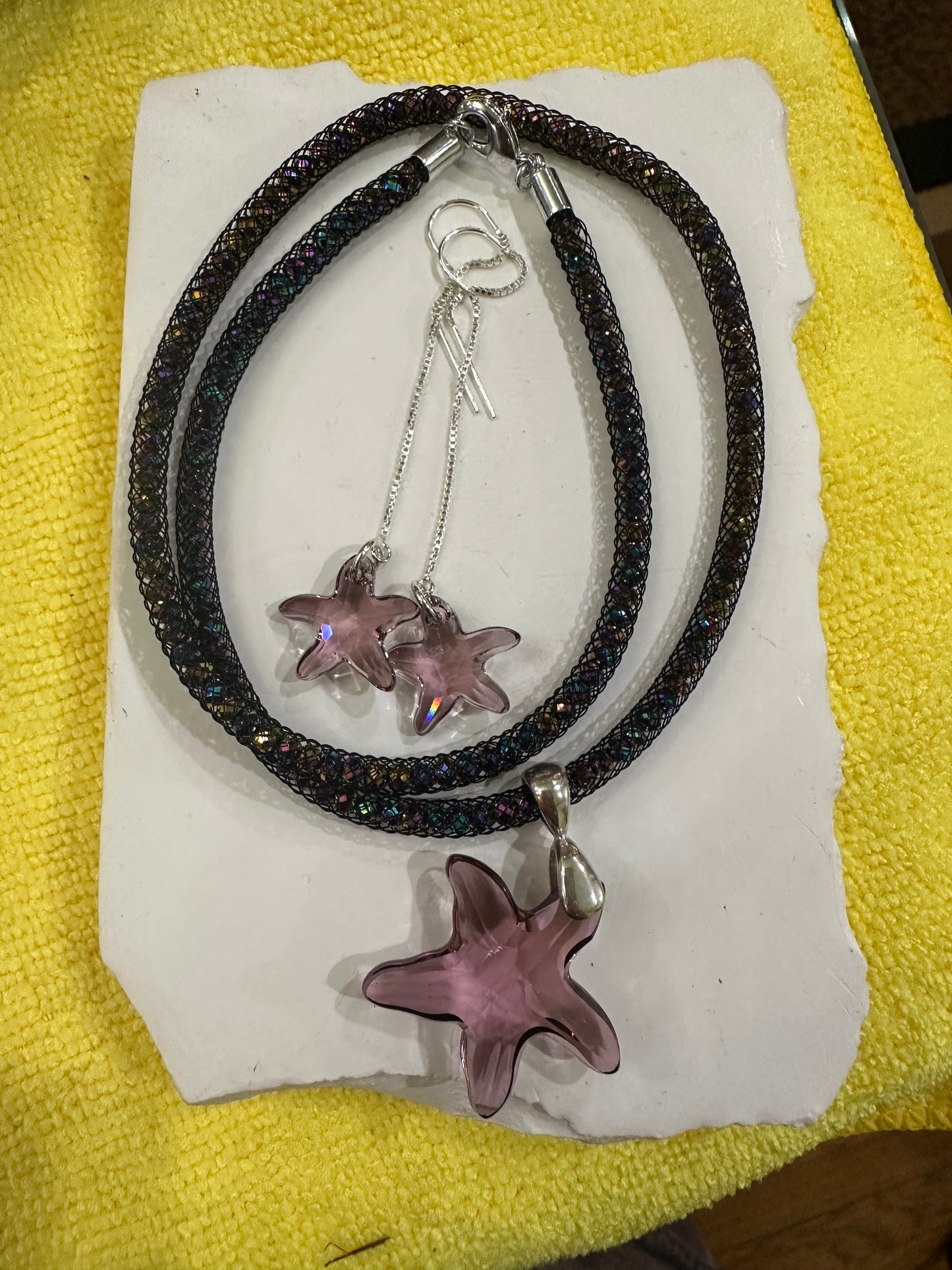 Clear Swarovski Starfish Small Pendant