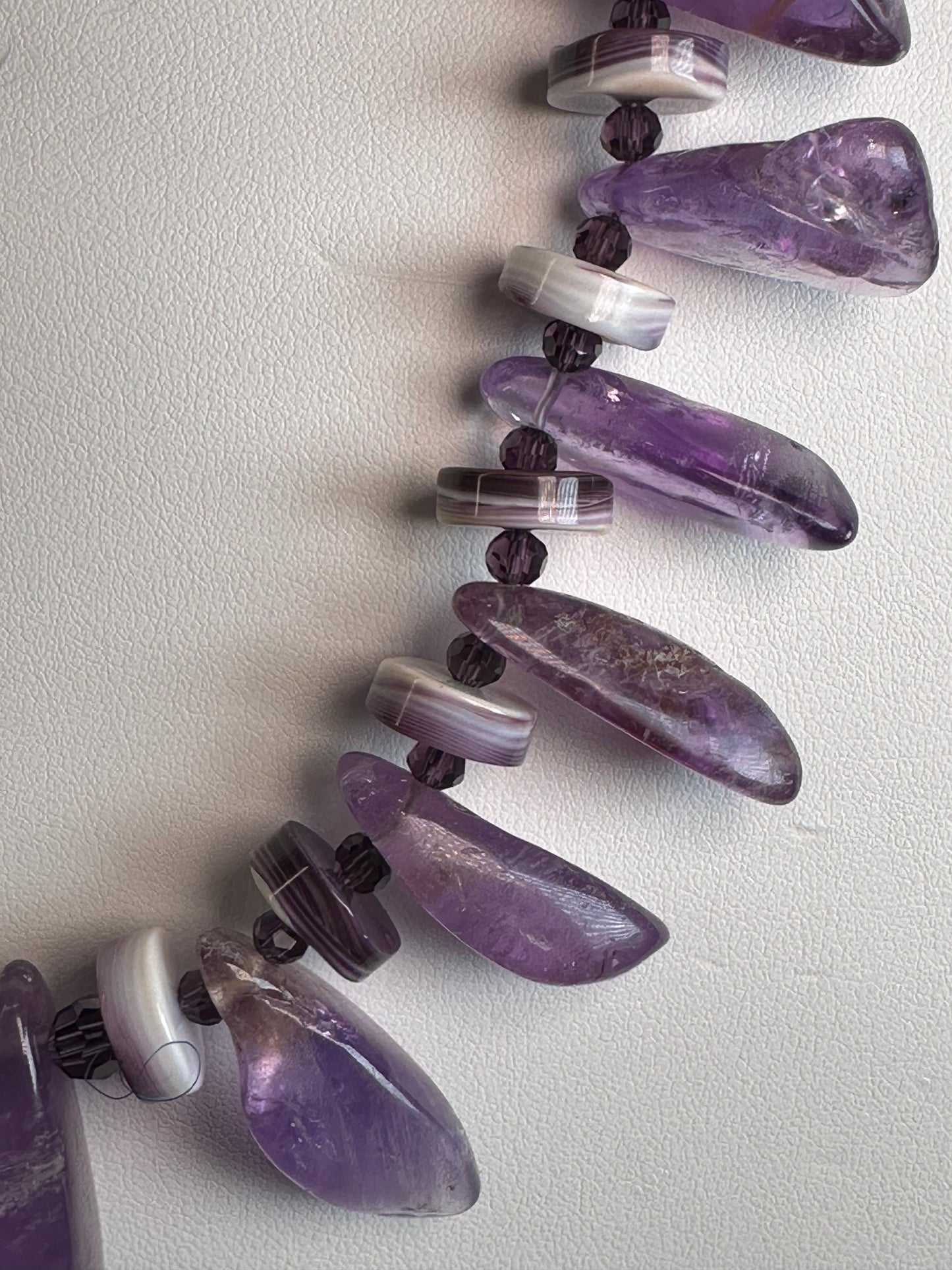 Amethyst Drop w/ Lavender Heshi Shell Necklace