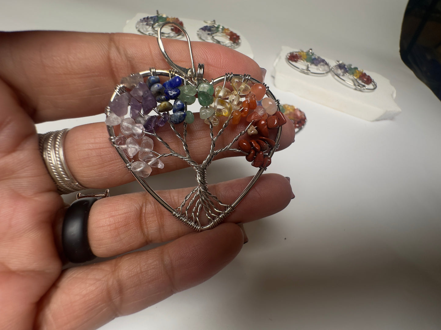 Tree Of Life Heart Earrings