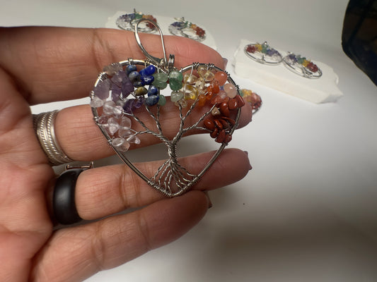 Tree Of Life Heart Earrings