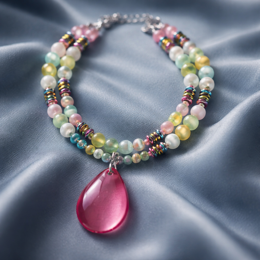 Pastel Power Two Strand KATSEYE Crystal Bead Necklace
