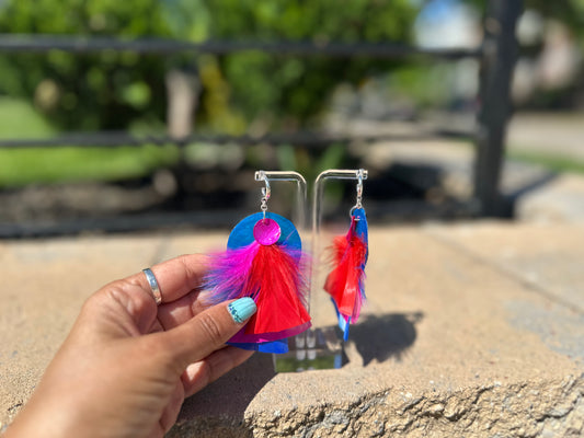 Multi Colored Feathered Frinzy