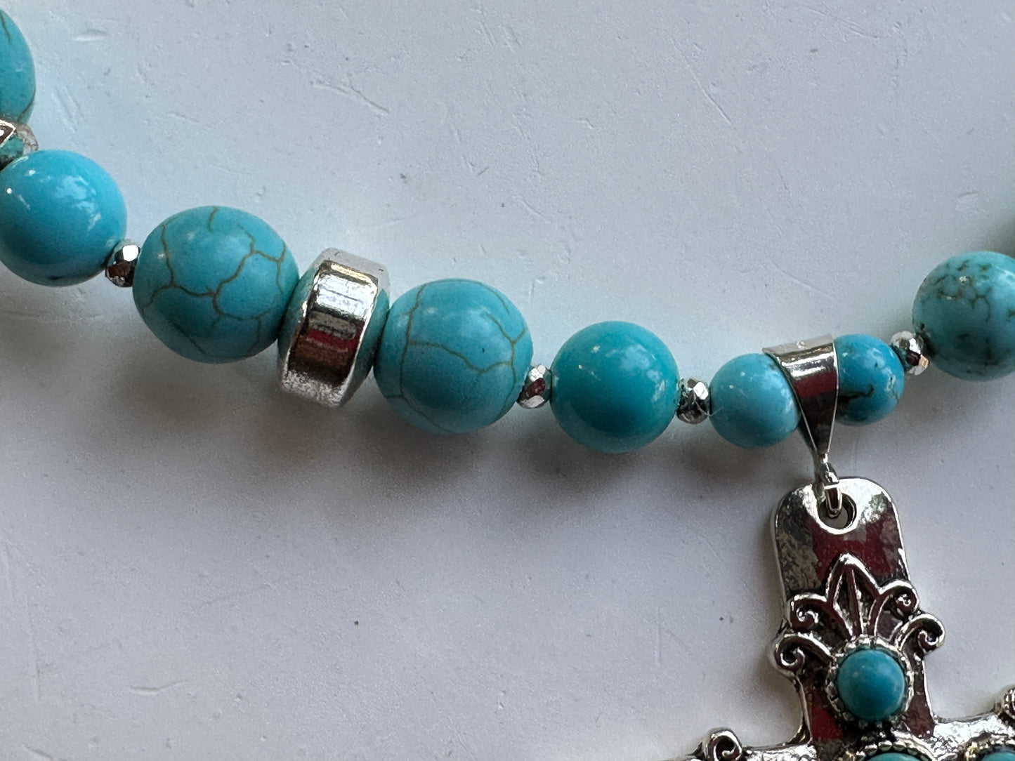 Pewter & Turquoise Cross