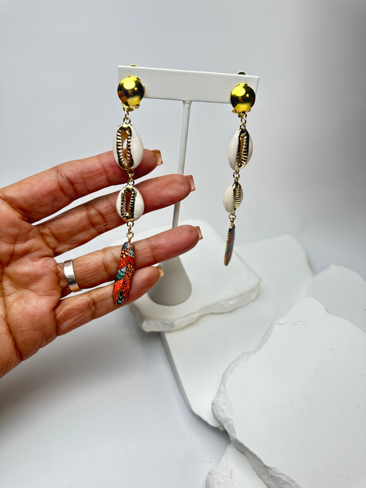 Orange multi Feather