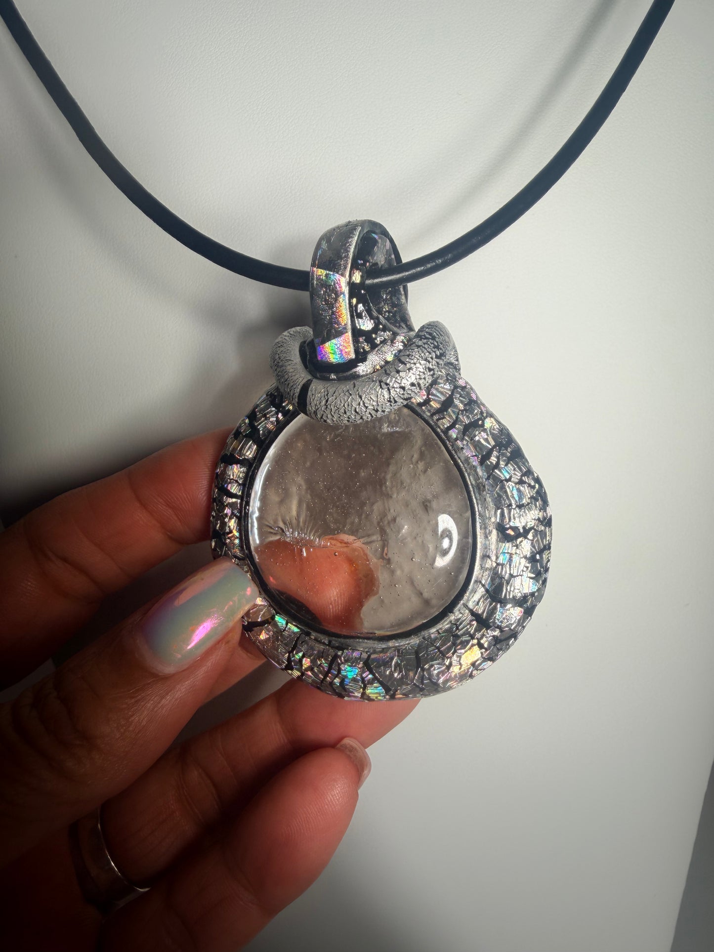 Turtle- Silver Crackle Love