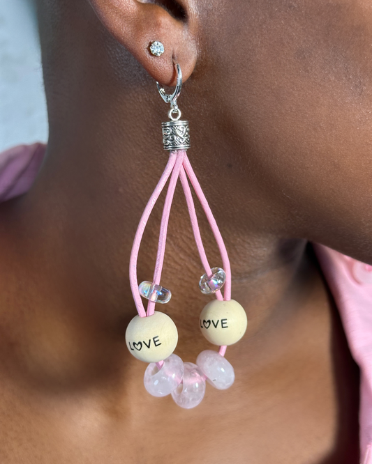 2 Strand Pink LOVE Hoops