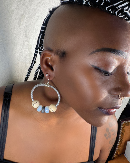 Silver LOVE Hoops