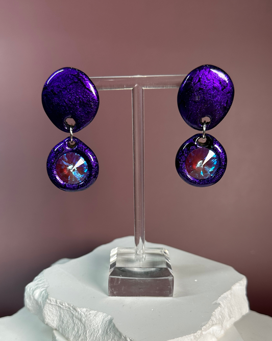 The Ms. Paula’s Crystal Earrings (Purple)