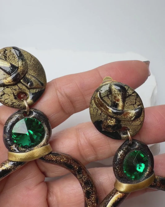 Gold Leopard Angel Hoops