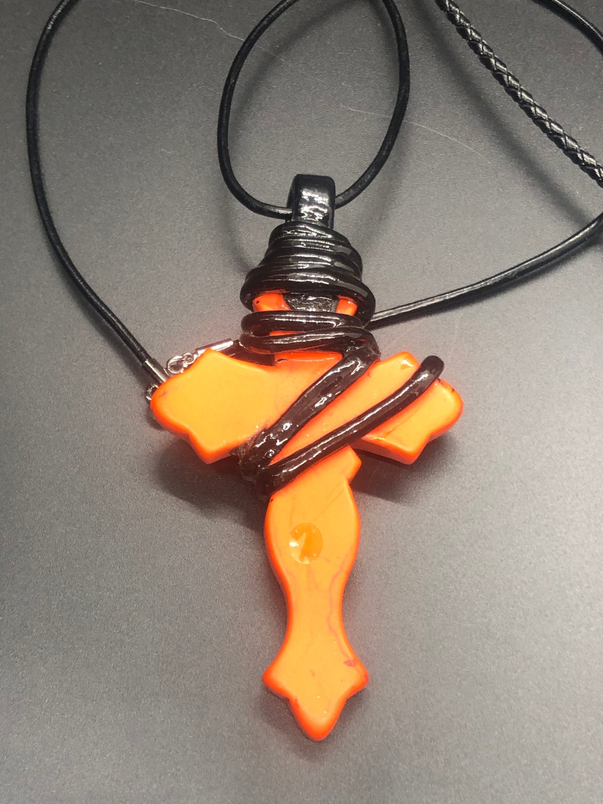 Orange Infinity Cross Said in Black