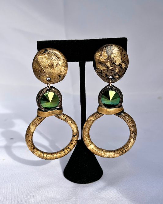 "Angel Hoops" Gold Metallic Earrings