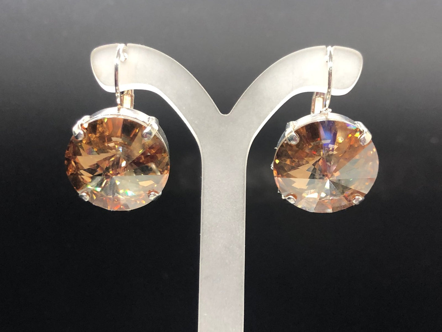 Gold Shade Crystal Drops earrings