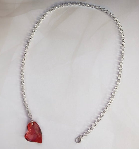 Ice My Chain Mini Necklace (Red Heart)