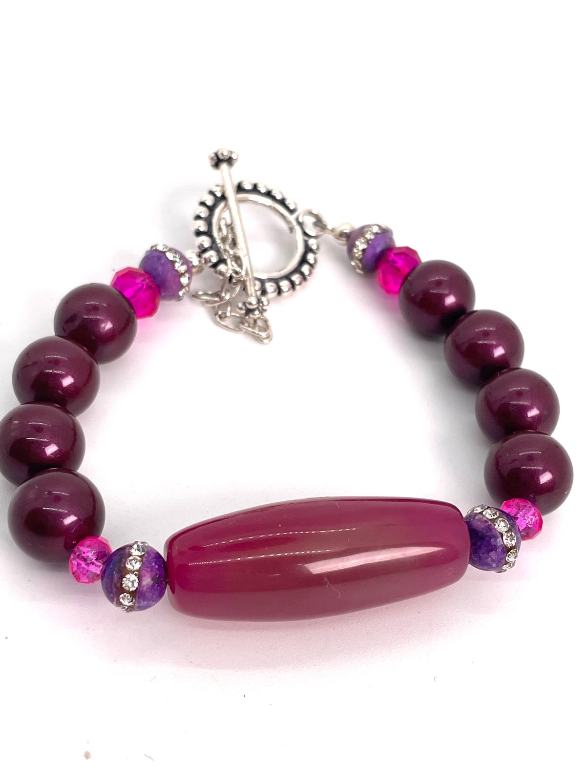 Agate and pearl matching bracelet sold separately