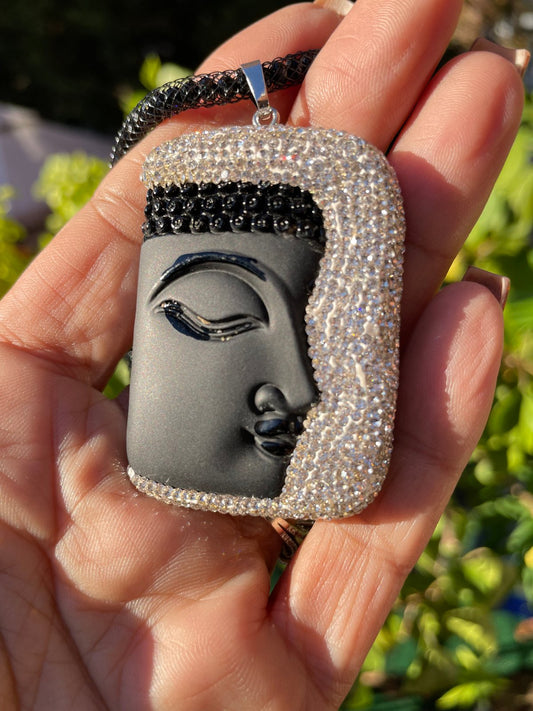 Black Buddha w/ Clear Crystals