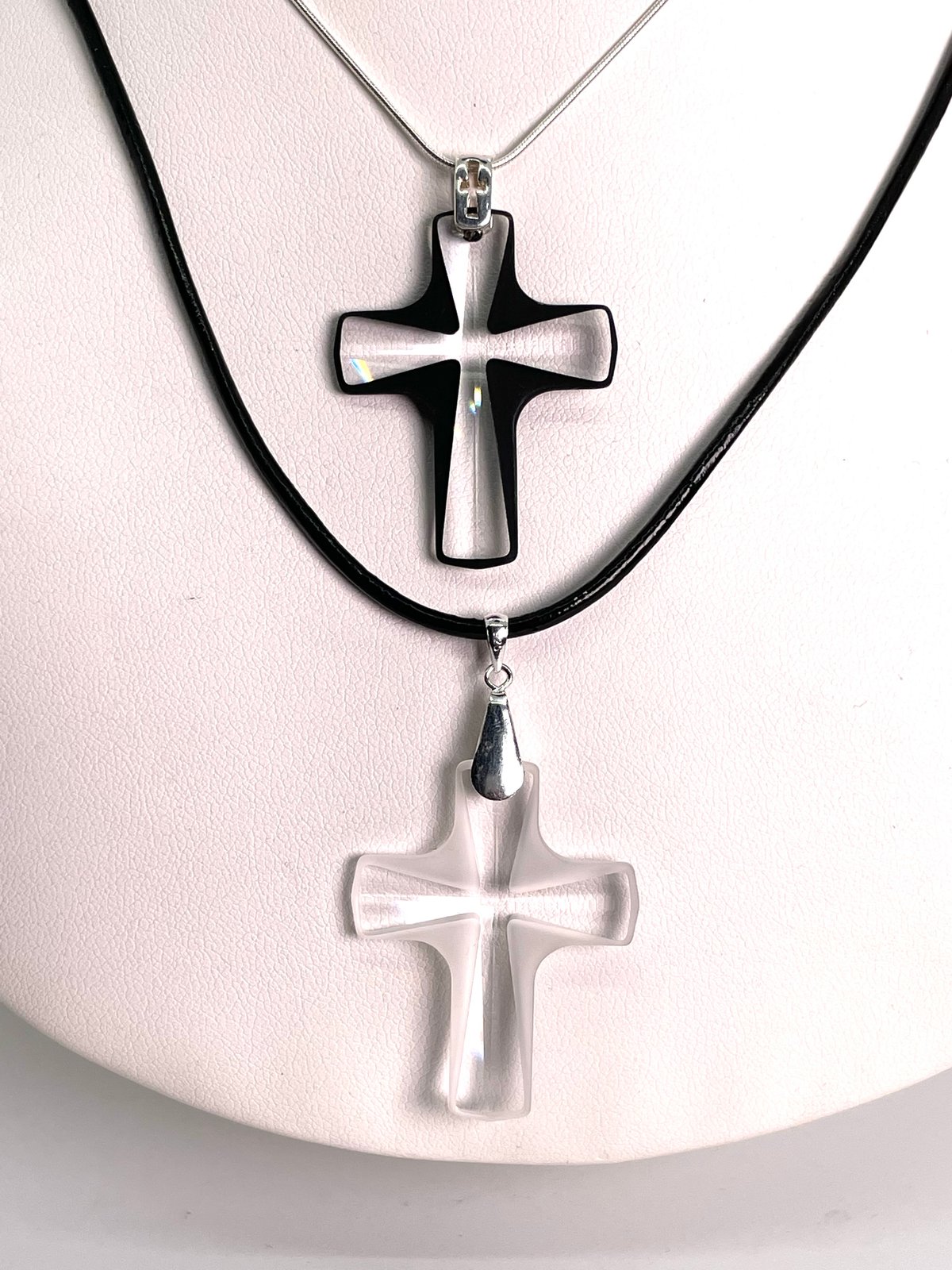 Black crystal frosted cross