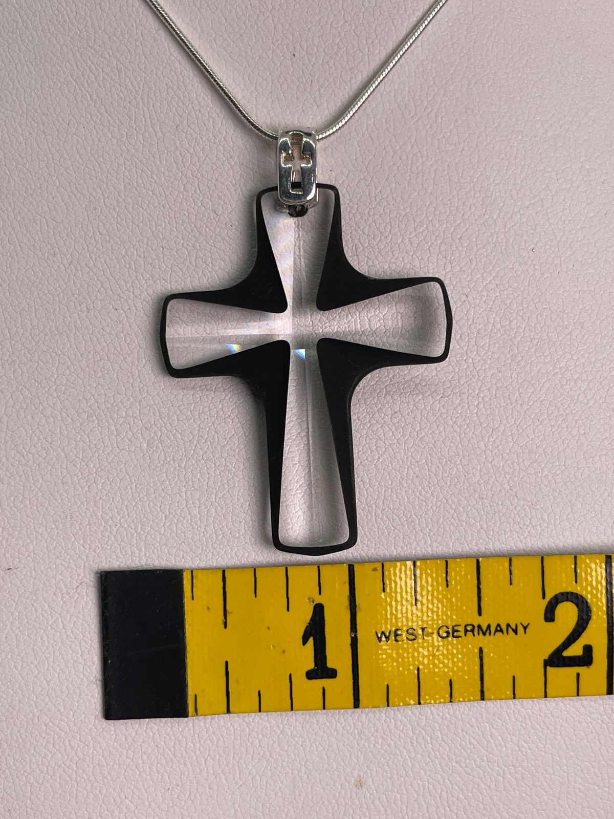 Black crystal frosted cross