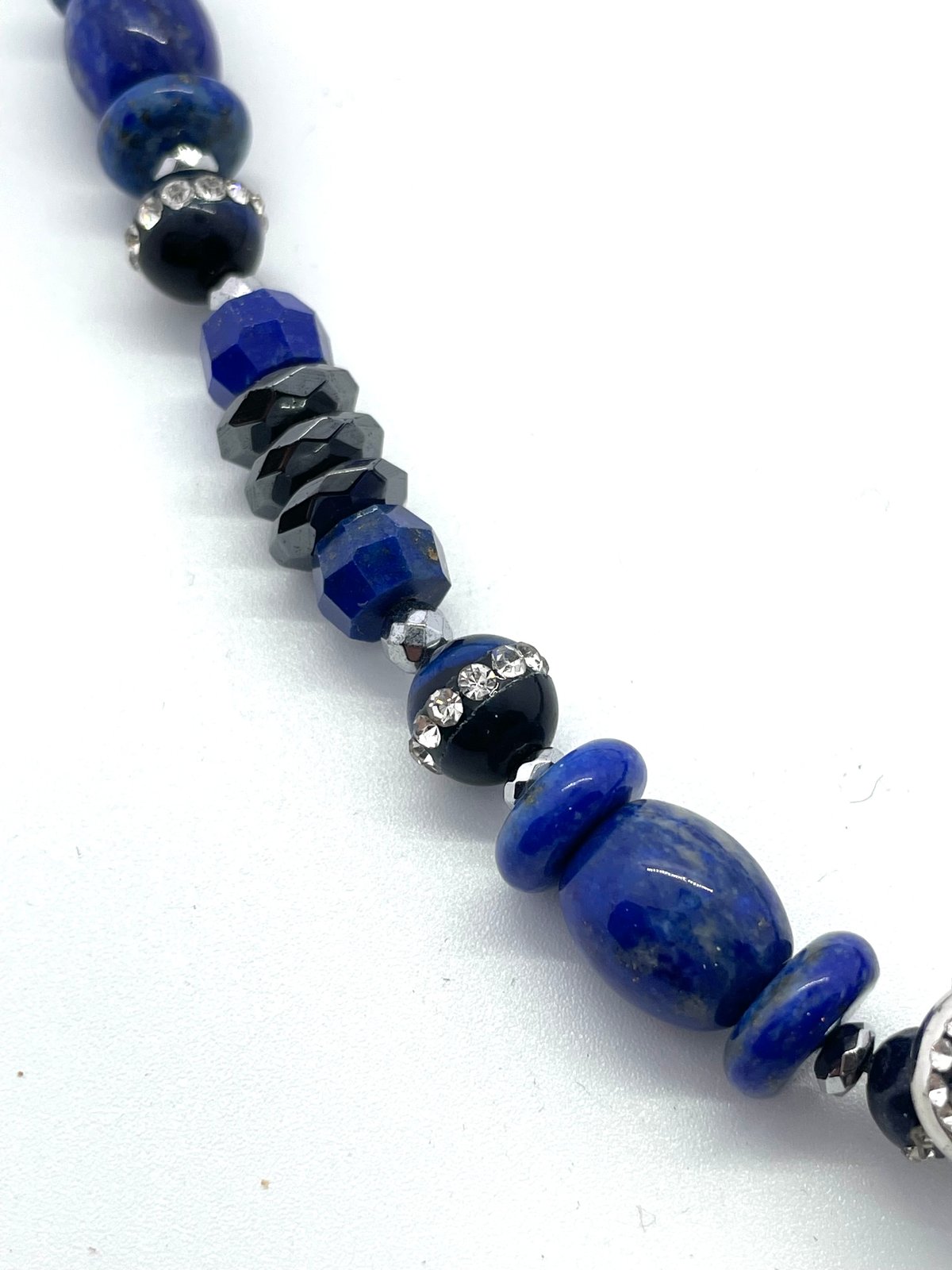 Blue Crackled Quartz & Lapis Necklace