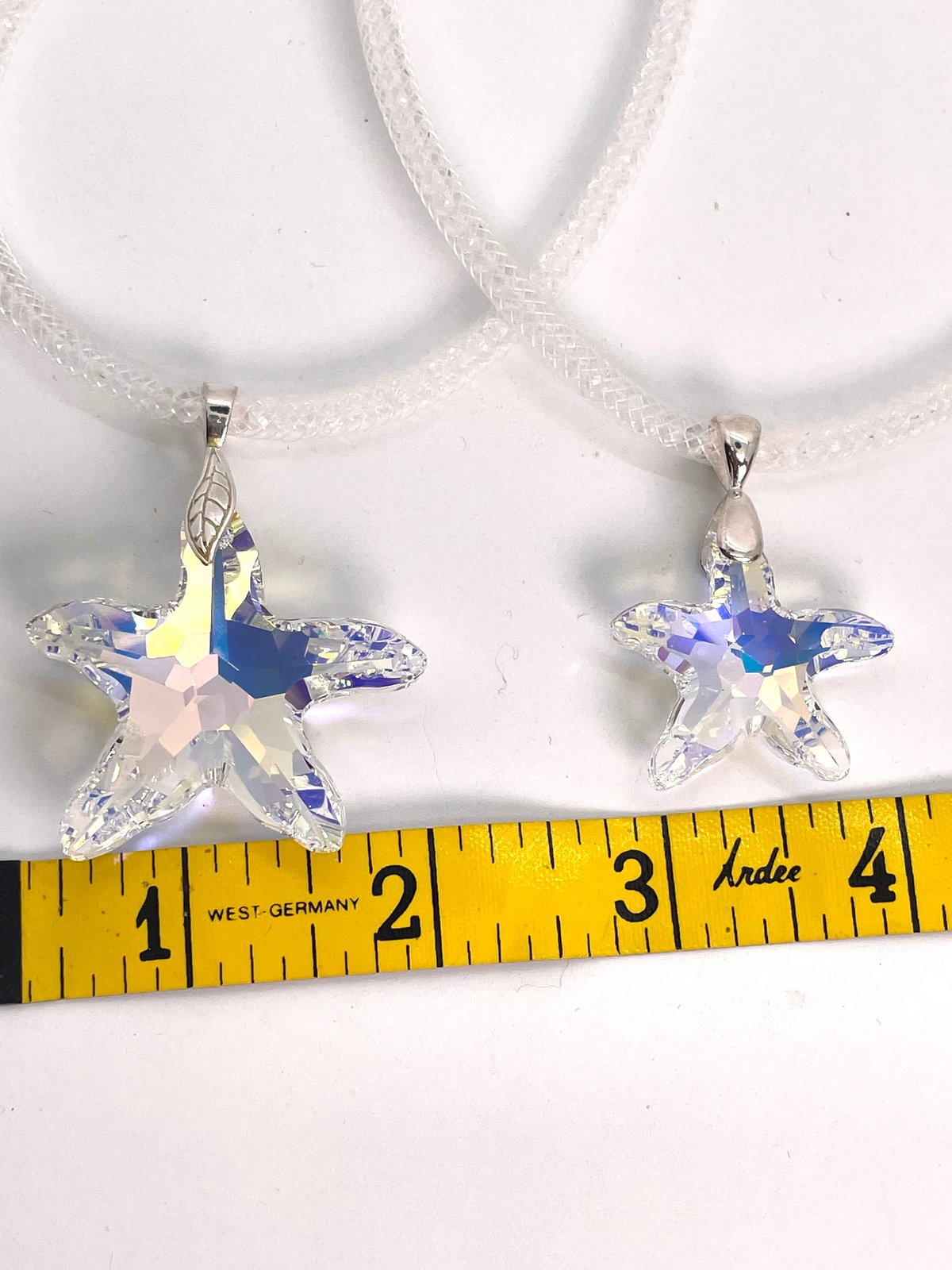 Clear AB Swarovski Crystal Starfish Large Pendant