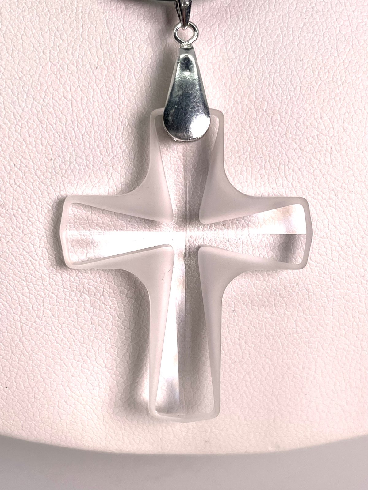 Clear crystal frosted cross