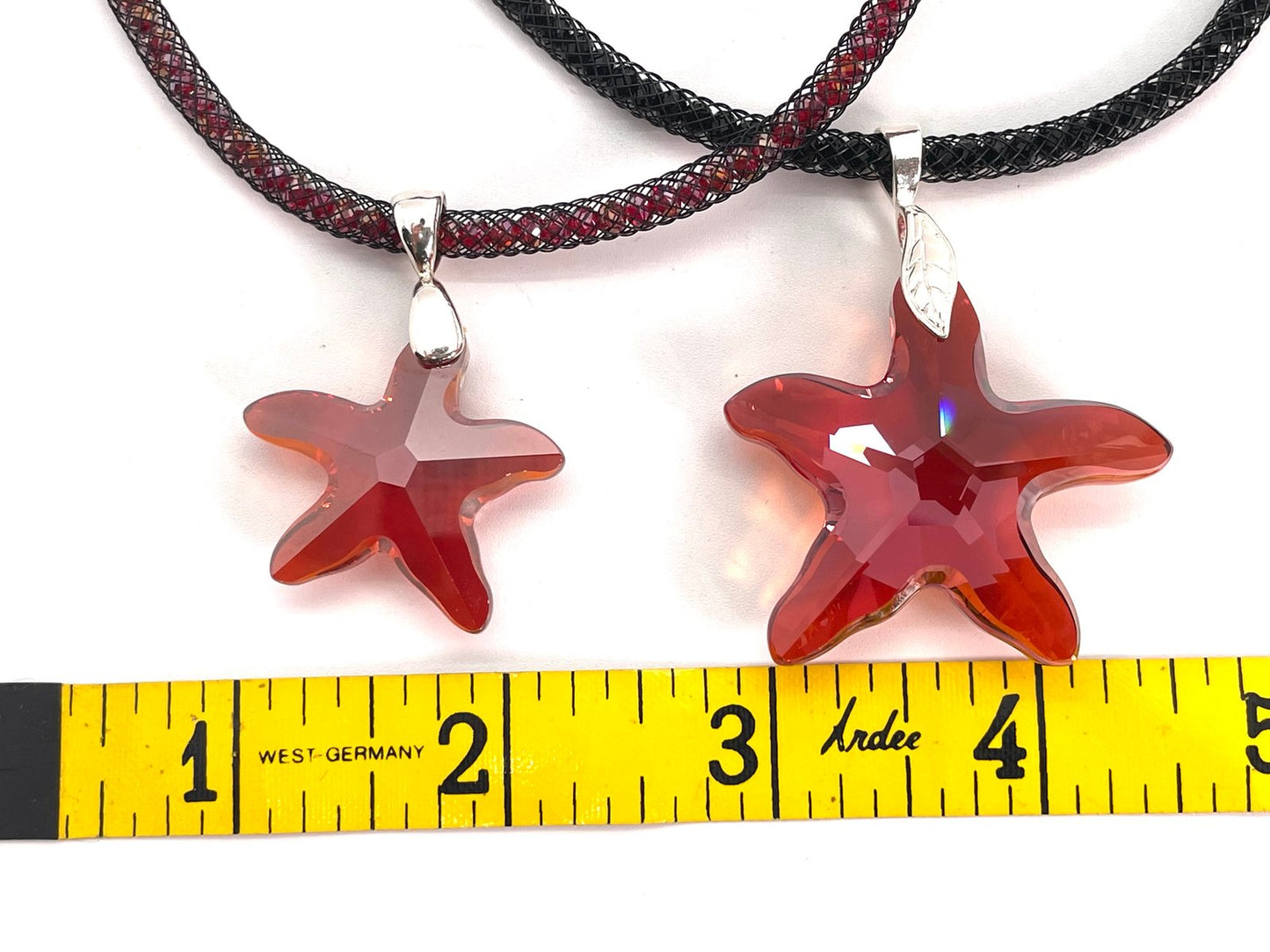 Red Swarovski Crystal Starfish Large Pendant