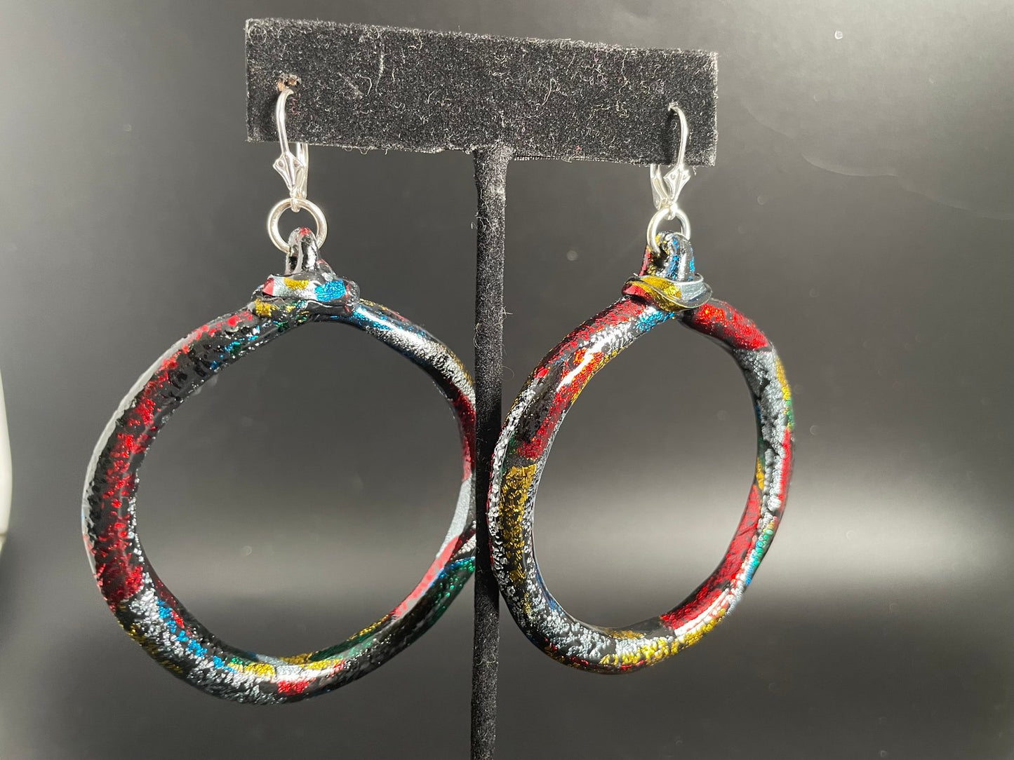 Multicolored “ confetti” style  hoops #2