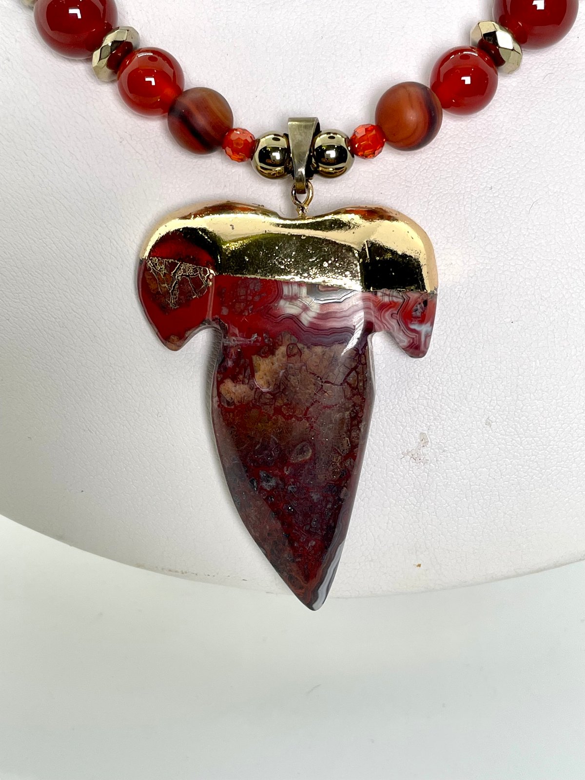 Red Multi Strand Tiger's Eye and Carnelian Necklace