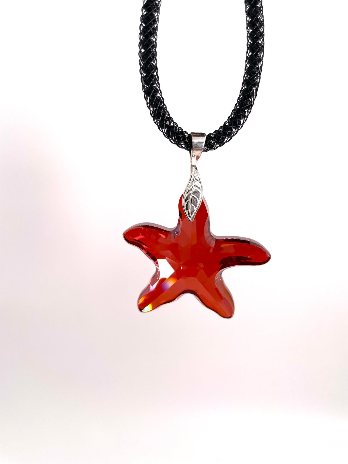 Red Swarovski Crystal Starfish Small Pendant