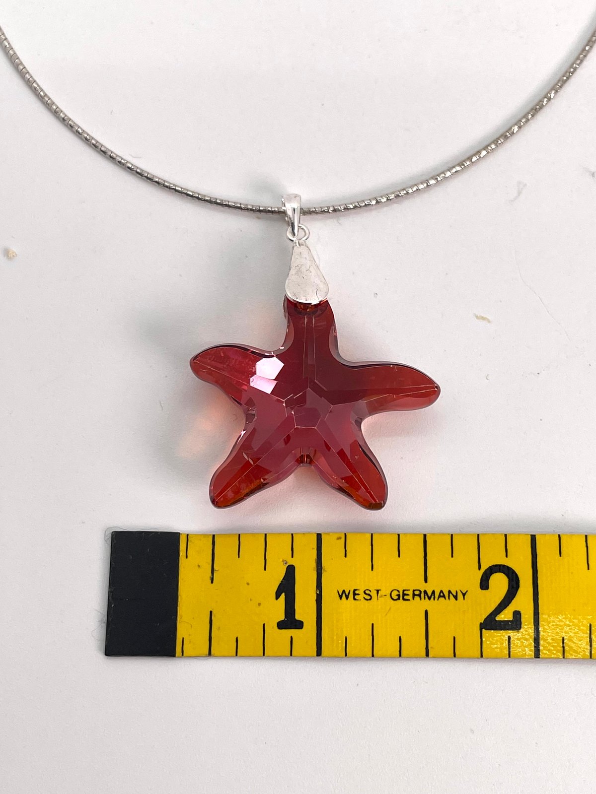 Red Swarovski Crystal Starfish Small Pendant
