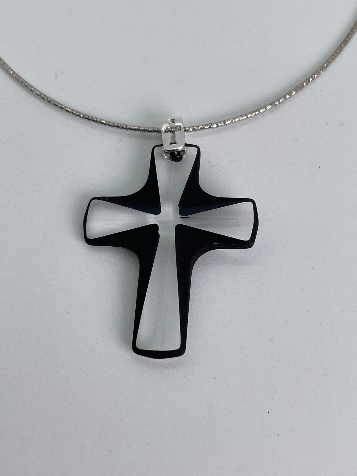 Small Crystal Cross-Black