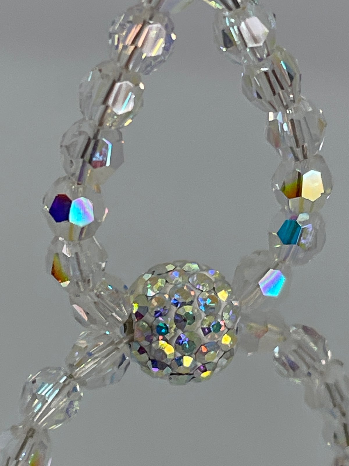 Swarovski crystal double hoop crystal teardrop dangle
